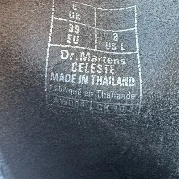 Dr. Martens Celeste Combat Boots Black Leather Angel Wings Women's Size 8 - Picture 4 of 11